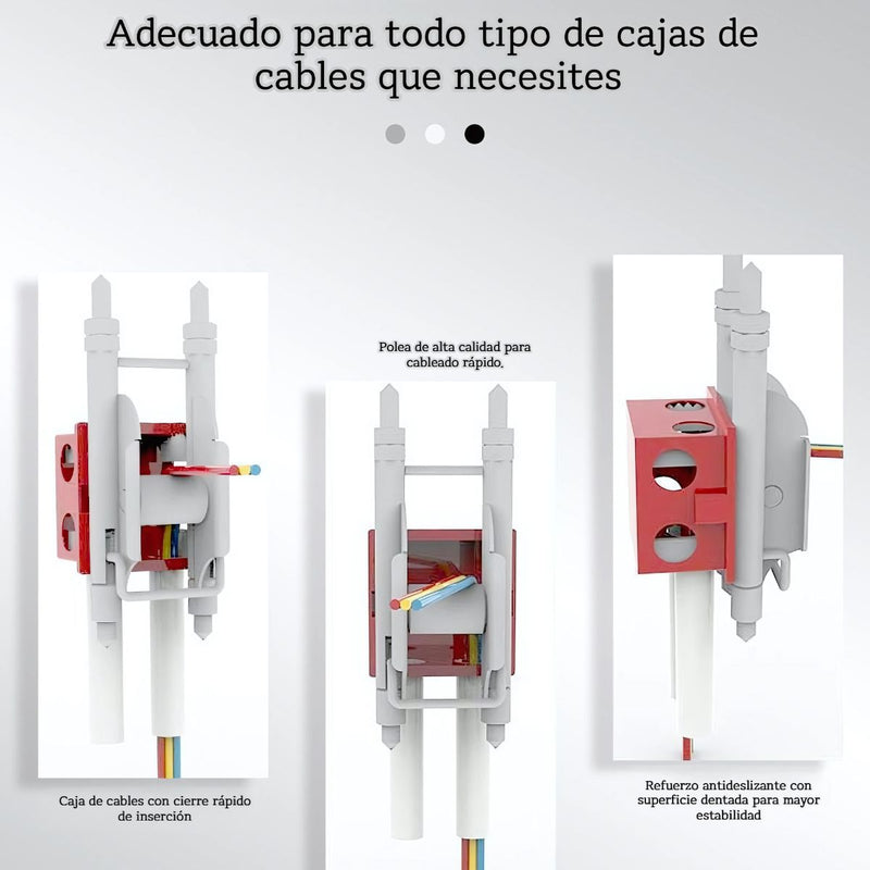 Tirador de Cables para Electricista. Guía para jalar cables eléctricos en cajas de paso. Palanca para Instalación de cables. Ajustable desde 18.5 hasta 24.5cm.