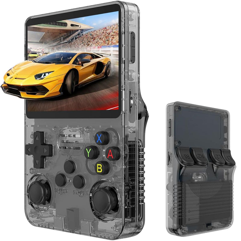 Consola Videojuegos Retro. Portátil R36s Transparente con Pantalla HD.