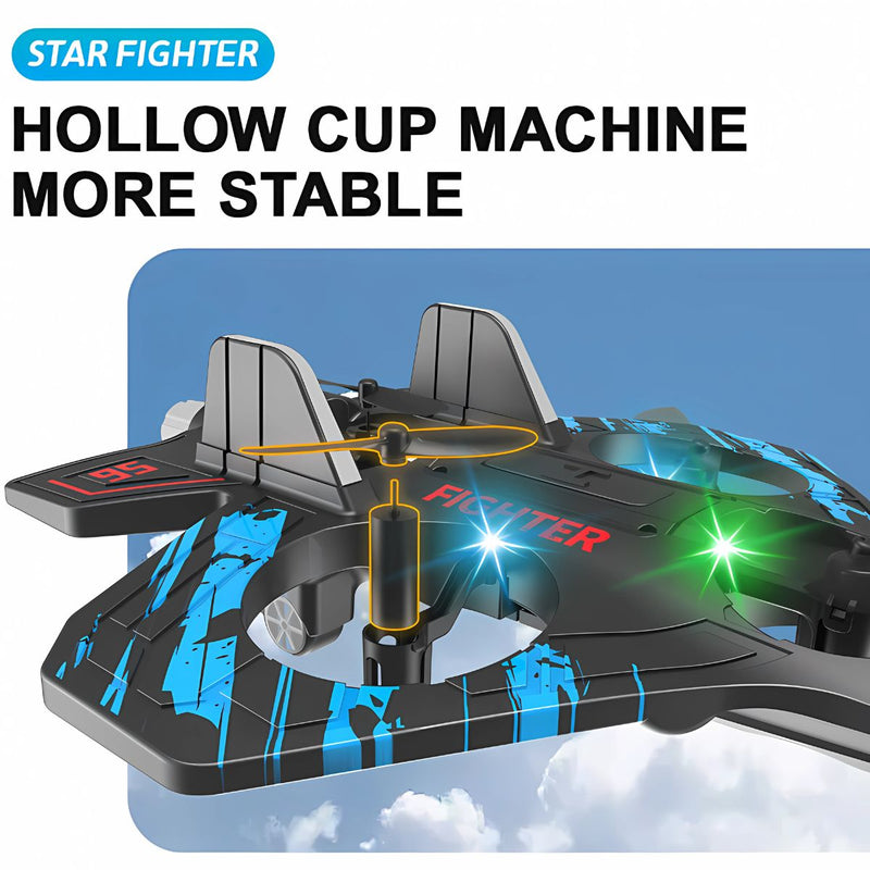 Juguete de Avión con planeador a control remoto. Dron de Espuma con Luz con Rotación de 360°. 25 x 18 x 5.6cm.