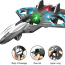 Juguete de Avión con planeador a control remoto. Dron de Espuma con Luz con Rotación de 360°. 25 x 18 x 5.6cm.