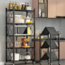 Estante Organizador con Ruedas (Color Negro). Repisas para Almacenamiento Plegable con 5 Niveles. 160 x 71 x 38cm.