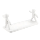 Repisa de pared. Estante Flotante Adhesivo con Figuras Decorativas. (Unidad) Tablilla color blanco. 31.5x12 cm para baño o cocina.