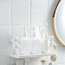 Repisa de pared. Estante Flotante Adhesivo con Figuras Decorativas. (Unidad) Tablilla color blanco. 31.5x12 cm para baño o cocina.