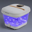 Tina Spa para Pies Plegable con Mini Rodillos y Luz UV. Tina de Masajes para Pies con Calor y Vibración. Pedicure. 800W.
