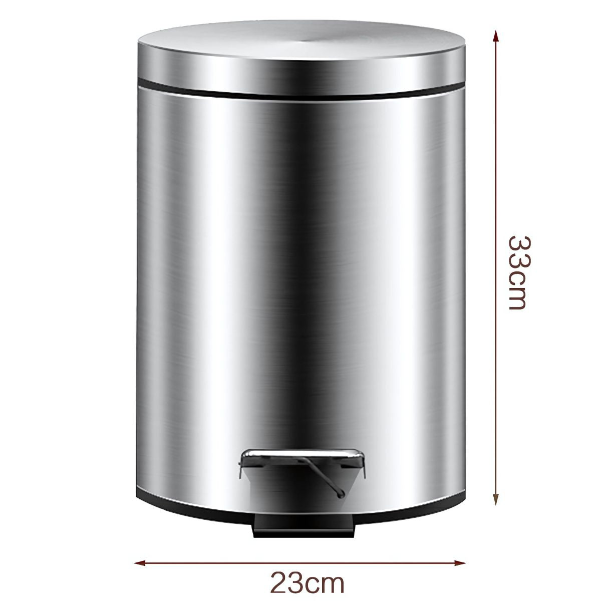 Papelera con Pedal Acero Inoxidable 8L. Con cierre suave Basurero Tinaco Antideslizante y con Tapa para Baño u Oficina.