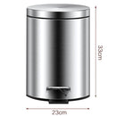 Papelera con Pedal Acero Inoxidable 8L. Con cierre suave Basurero Tinaco Antideslizante y con Tapa para Baño u Oficina.