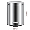 Papelera con Pedal Acero Inoxidable 5L. Basurero Tinaco Antideslizante y con Tapa para Baño u Oficina.
