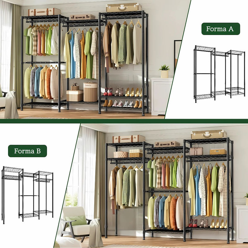 Clóset Modular Metálico de Ropa Ajustable. Armario Rejillas Organizador de Ropa. 76.4x68.9x15.7cm.