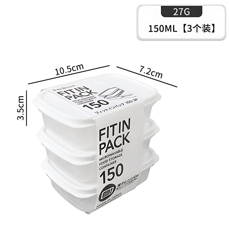 Caja envase de plastico Recipientes Herméticos. Vasijas Para Comida. Set de 3 piezas. Cajas De Almacenamiento Selladas. 150 ml