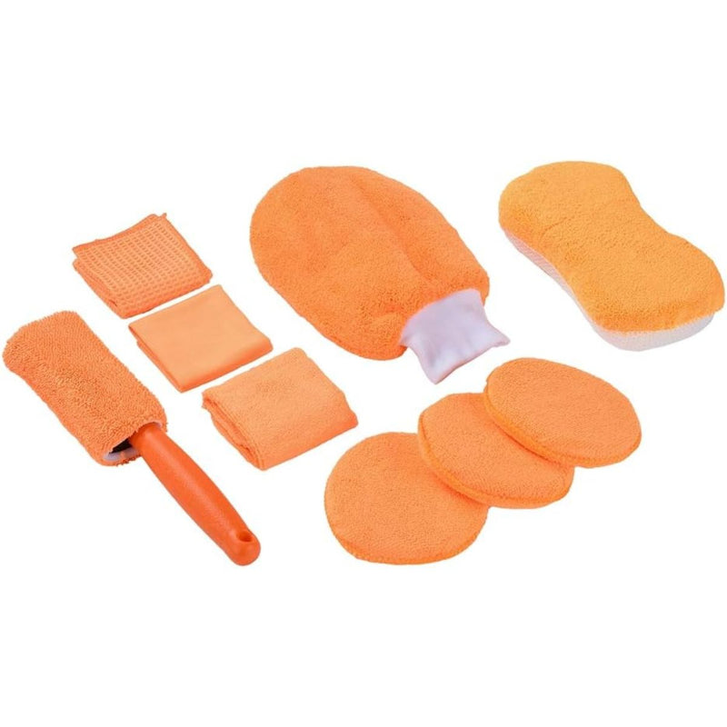 Esponjas para Lavar Auto. Kit de limpieza automotriz 9 piezas. Set para Detailing de Carros.