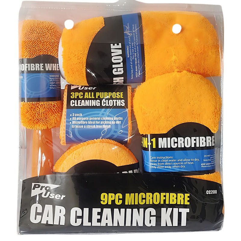 Esponjas para Lavar Auto. Kit de limpieza automotriz 9 piezas. Set para Detailing de Carros.