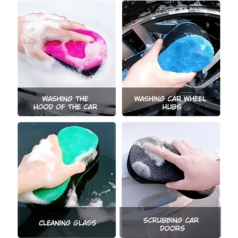 Esponja de Lavado de Autos 3 en 1 (Unidad). Esponja Multiusos de Limpieza Automotriz. (Colores Surtidos).