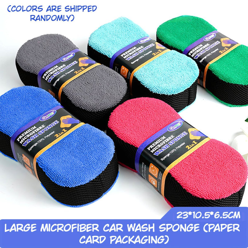Esponja de Lavado de Autos 3 en 1 (Unidad). Esponja Multiusos de Limpieza Automotriz. (Colores Surtidos).