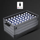 Caja de Almacenamiento Plegable 60L con Tapa Plana. 59x36x29 cm. Contenedor organizador. Caja plástica multiusos.