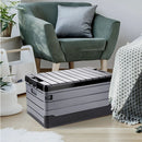 Caja de Almacenamiento Plegable 60L con Tapa Plana. 59x36x29 cm. Contenedor organizador. Caja plástica multiusos.