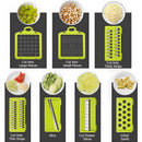 Picadora de frutas y Verduras 14 en 1. Cortadora, Rebanadora y Trituradora Manual Multifuncional.