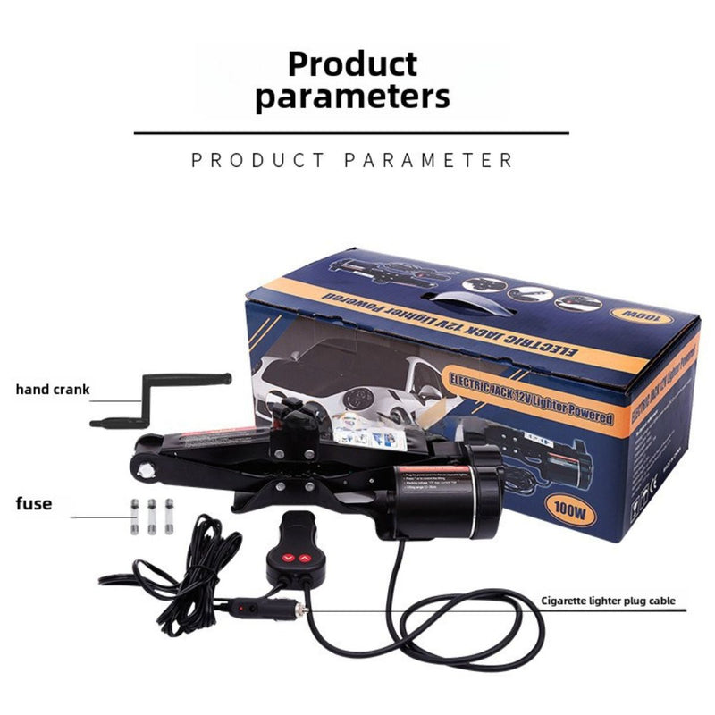 Gato Eléctrico de tijera para Autos 12V. Elevador  para vehículos de hasta 4400lbs (2 toneladas).