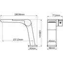 Llave De Lavamanos Individual. Grifo De Lavabo Color cromo. Pluma.