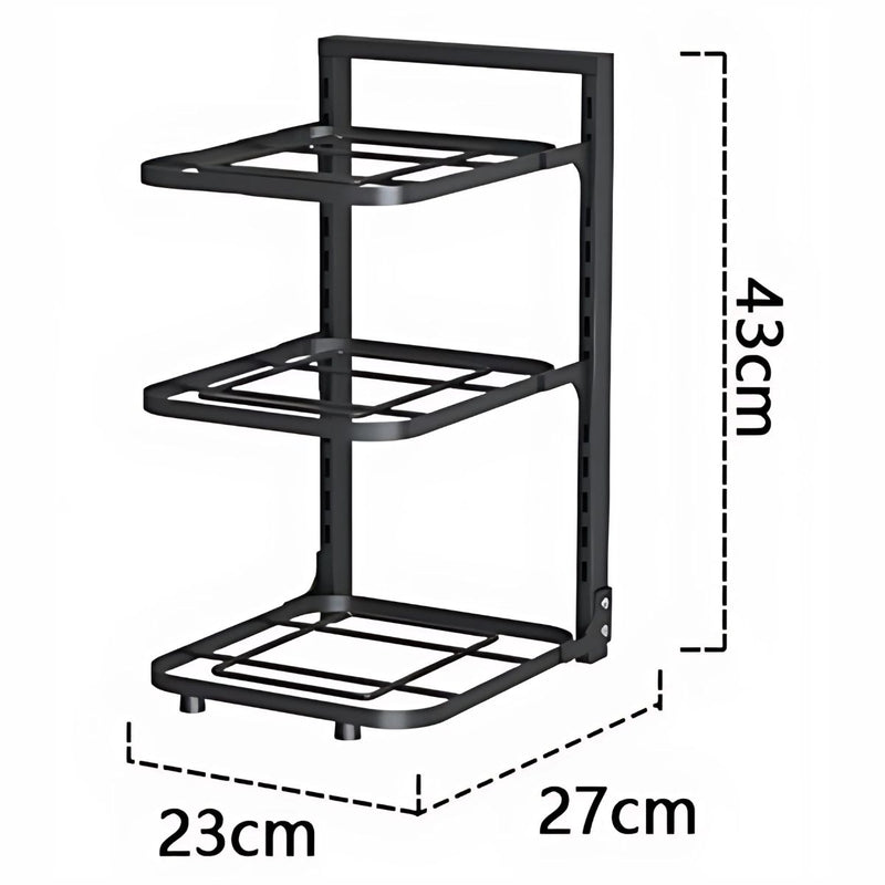 Estante organizador vertical. Ideal para ollas y sartenes. Estantería ajustable de 3 niveles. Para cocina debajo del fregador Repisa de Almacenamiento cocina.