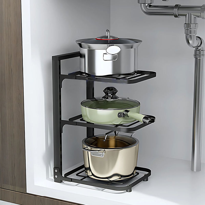 Estante organizador vertical. Ideal para ollas y sartenes. Estantería ajustable de 3 niveles. Para cocina debajo del fregador Repisa de Almacenamiento cocina.