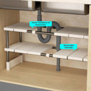 Estante organizador ajustable de 2 niveles. Color Blanco. Ideal para debajo del fregadero. Repisa de almacenamiento. Para cocina debajo del fregador