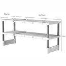 Estante organizador ajustable de 2 niveles. Color Blanco. Ideal para debajo del fregadero. Repisa de almacenamiento. Para cocina debajo del fregador