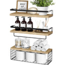 Repisas de pared. Estanterías flotantes (Set de 3 piezas).  Tablillas color madera.