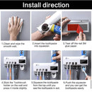 Soporte pared Cepillos de Dientes con Desinfección UV y Dispensador Automático de Pasta Dental. Esterilizador de cepillos de dientes. Organizador