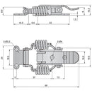 Cerraduras De Palanca Con Resorte. Largo 68Mm/2.7" Ancho 24Mm/0.94" (1 pieza) Cerrojo. Pasador grapa