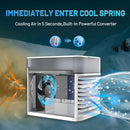 Abanico Acondicionador De Aire Con Agua Portátil. 3 velocidades. Carga USB. 500ml. Humidificador y purificador de aire.