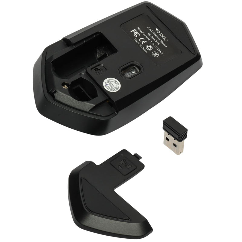 Mouse inalámbrico 4G, compatible con laptops y PCs. Color negro. Ratón para computadora.