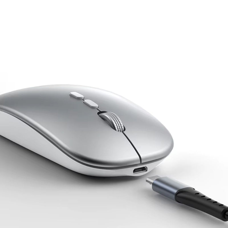 Mouse inalámbrico 4G, compatible con laptops y PCs. Color gris. Ratón para computadora.