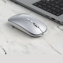 Mouse inalámbrico 4G, compatible con laptops y PCs. Color gris. Ratón para computadora.