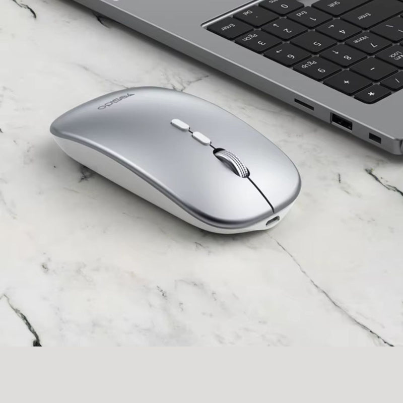 Mouse inalámbrico 4G, compatible con laptops y PCs. Color gris. Ratón para computadora.