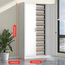 Archivador Estante metálico de 2 puertas y 9 tablillas. Armario de metal para almacenaje de archivos