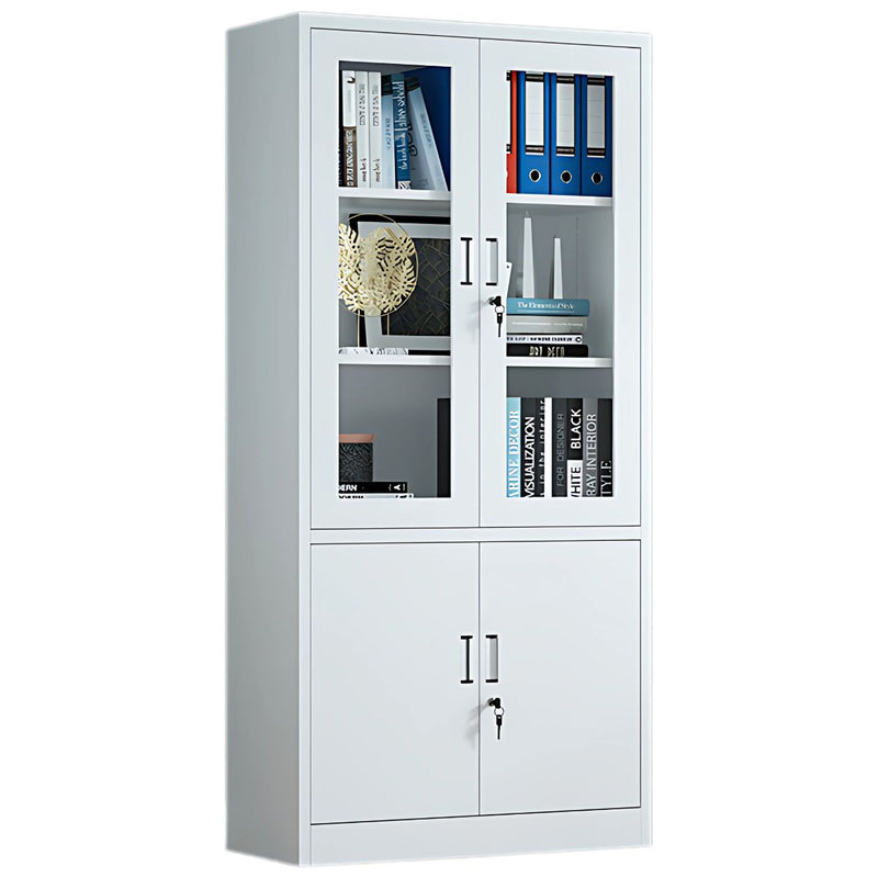 Estante metálico archivador de 4 puertas y 4 tablillas. Armario de metal para almacenaje de archivos