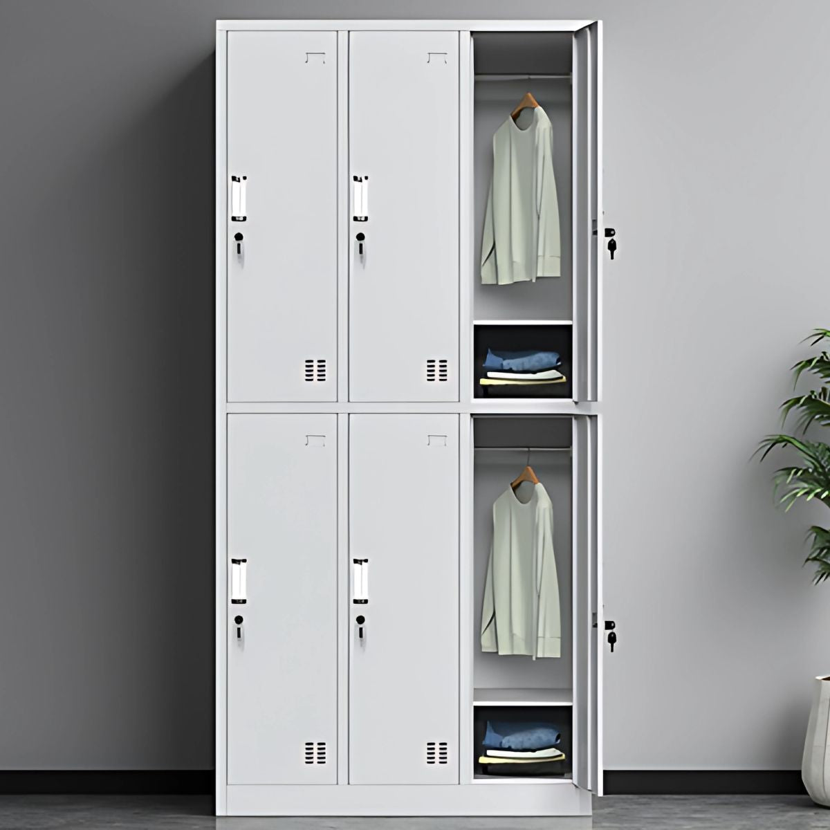 Lockers 6 casillas con Llaves y Respiraderos. Casilleros metálicos.