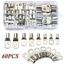 Terminales de Anillo Recubiertos de Cobre SC6-25 para Conexiones Electrónicas. (Juego de 60 piezas). Conjunto de conectores eléctricos.