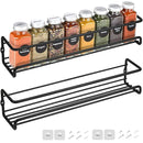 Repisa Organizador de Especias y condimentos para Cocina 29x6.2x6.2cm Estante de almacenamiento de pared. Color negro. (Set de 2 piezas). Repisa Condimentera.  Gabinete.