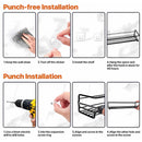 Repisa Organizador de Especias y condimentos para Cocina 29x6.2x6.2cm Estante de almacenamiento de pared. Color negro. (Set de 2 piezas). Repisa Condimentera.  Gabinete.