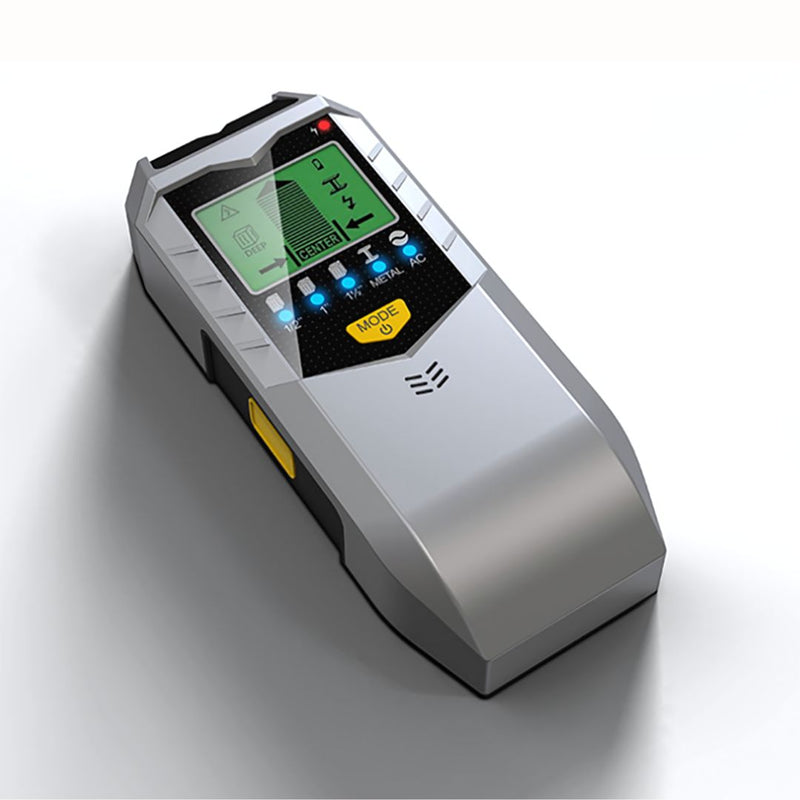 Escáner de Pared 5 en 1. Detector de Pasadores, Cables de CA, Metal y Madera con Pantalla 9V.