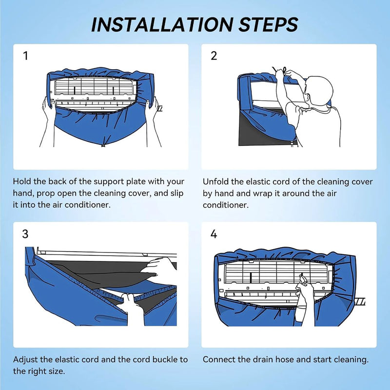 Funda Aires Acondicionados De Mantenimiento Para Lavar  De Pared. Cover para limpieza de Split. Bolsa de cubierta impermeable.