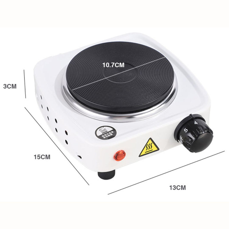Estufa Eléctrica Portátil de un quemador 110V. Mini placa con control de temperatura 15x13x3cm.