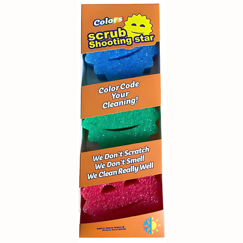 Esponjas limpiadoras multiusos (Pack de 3 unidades). Esponja de cocina para fregar y limpiar. Colores surtidos. Suaves en agua tibia y firmes en agua fría