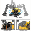 Excavadora 3 en 1 a control remoto. Juguete para niños. Con accesorios intercambiables y rotación 660°.