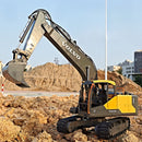 Excavadora 3 en 1 a control remoto. Juguete para niños. Con accesorios intercambiables y rotación 660°.