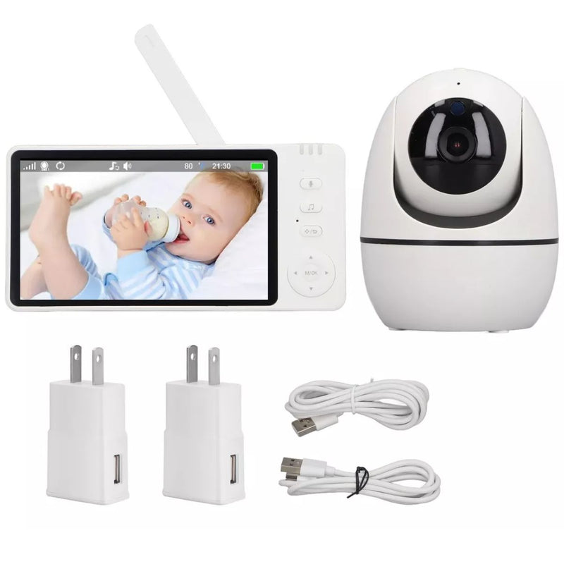 Monitor de video para Bebe 5''con visión nocturna HD. Videovigilancia con radio para niños. Baby Cam.