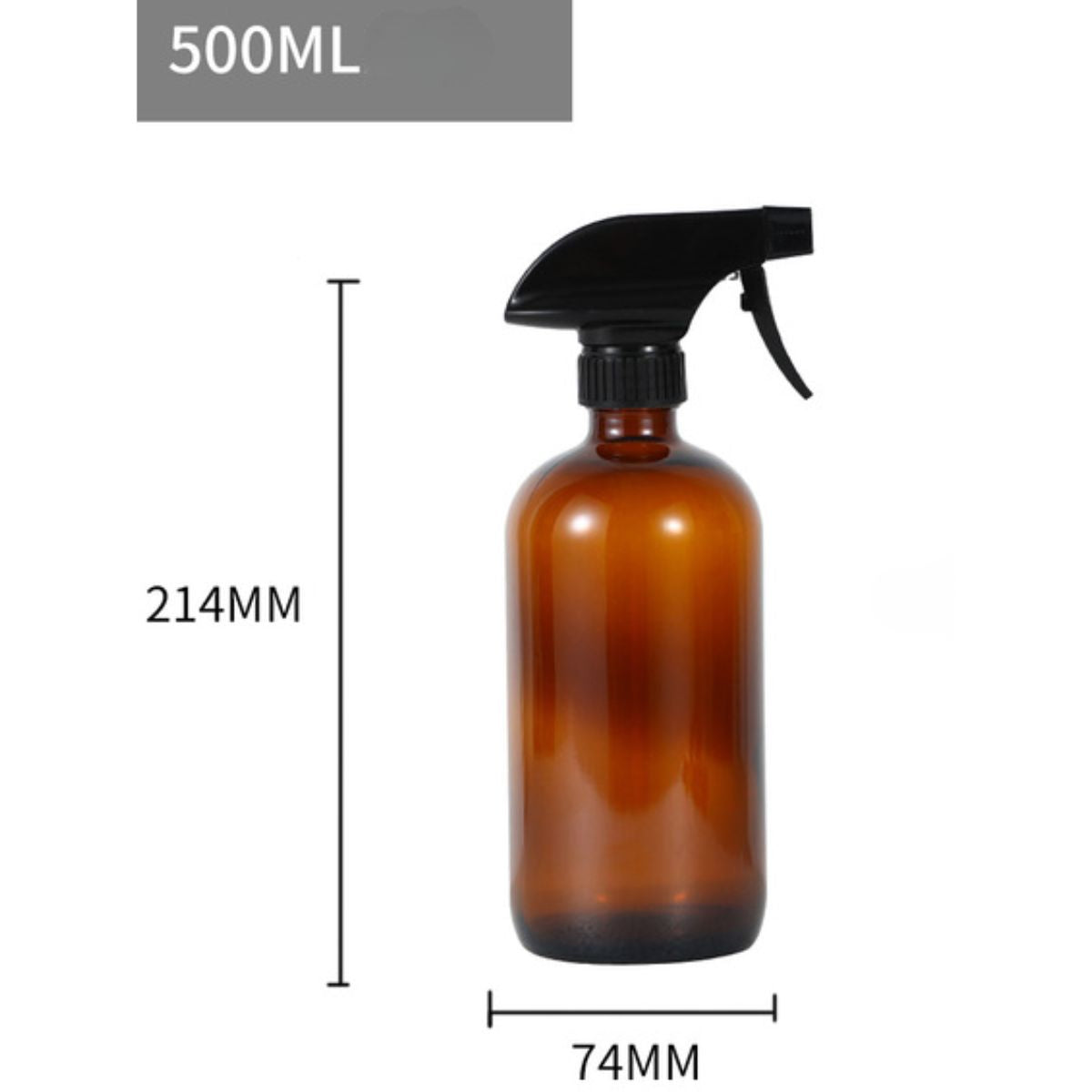 Botella con atomizador de 500ml.  Atomizador de vidrio. Pulverizador color ambar. Spray Rociador de Líquidos. Envase aspersor.