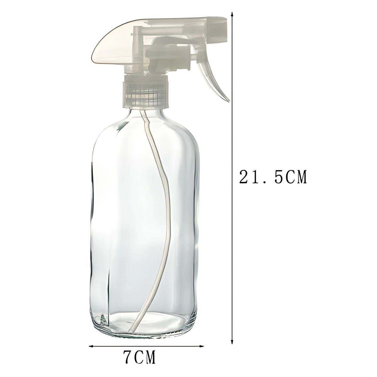 Botella con atomizador de 500ml.  Atomizador de vidrio. Pulverizador transparente. Spray Rociador de Líquidos. Envase aspersor.