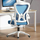 Silla Ergonómica de Oficina. Silla gamer Giratoria. Color celeste y blanco. Silla ejecutiva de escritorio con Soporte Lumbar.